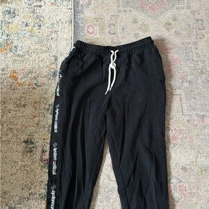 Black Jogger Pants with White Drawstring